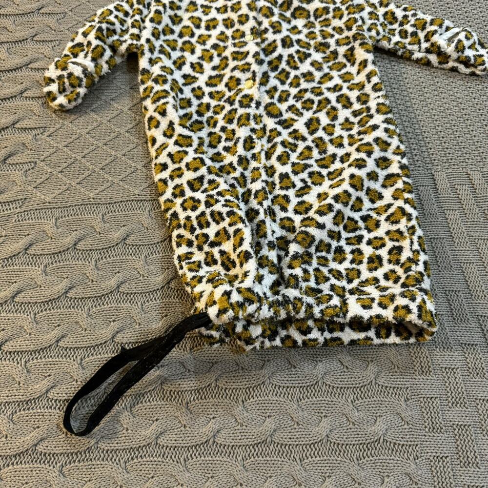 Vintage Handmade Leopard Toweling/Outdoor Hooded Baby Sack ~ 3/6Ml - Picture 6 of 13